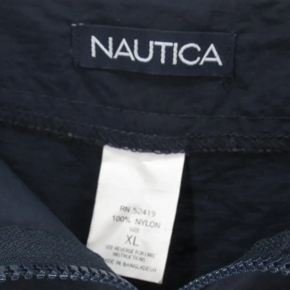 Nautica Swim Trunks Shorts Men XL Green Charcoal Nylon Front Zip